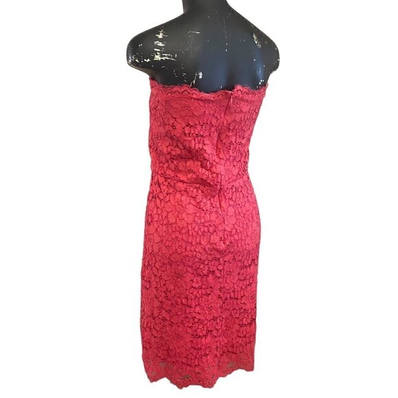Zara Floral Lace Strapless Dress in Pink Size Large - Picture 4 of 6